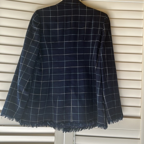 Navy windowpane Marella blazer size 6 - Picture 2 of 2
